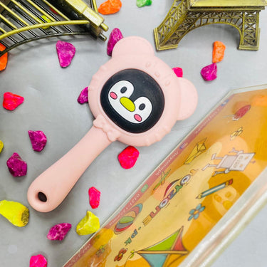 Penguin Shape Silicone Baby Teether With Rattle